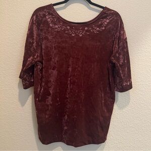 J. Jill embroidered velvet top